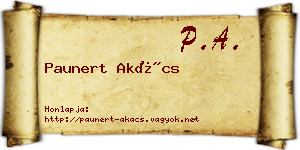 Paunert Akács névjegykártya